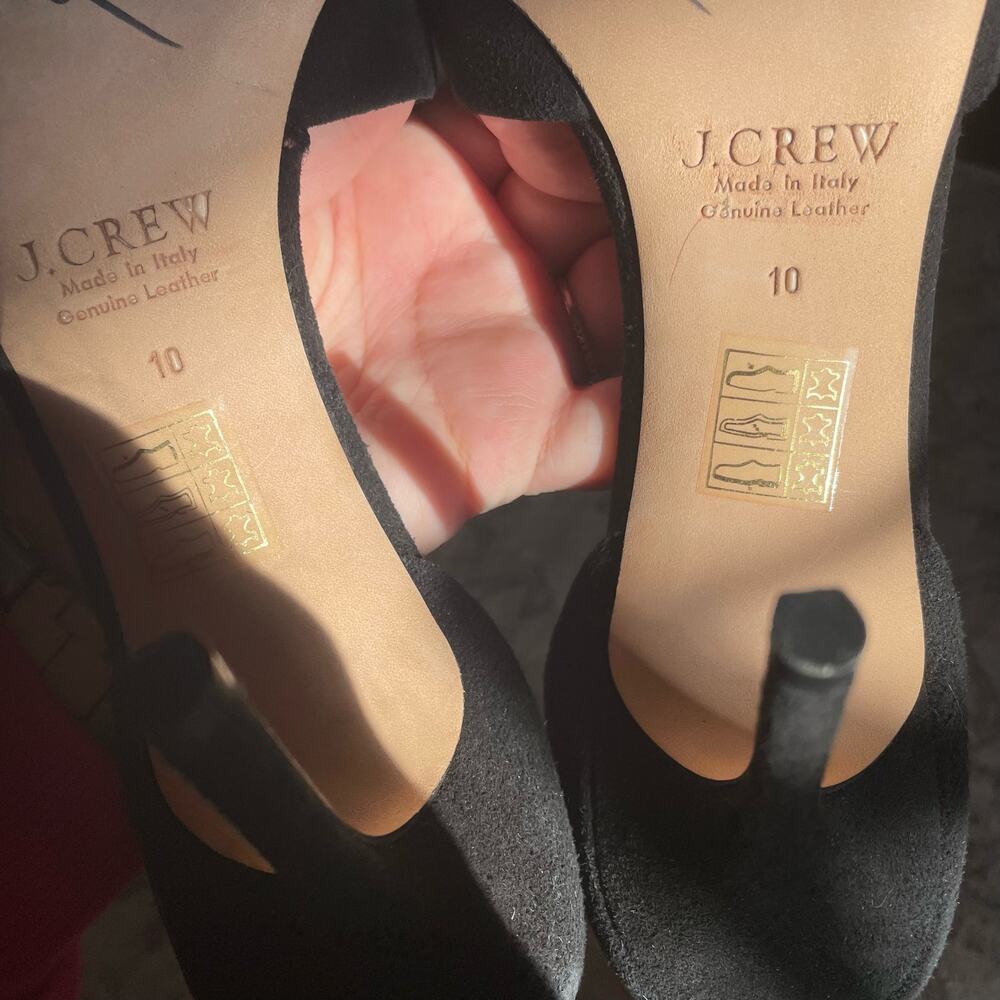 J. Crew Collection SZ 10 Elsie Floral Sequin D'Orsay Pumps Black Suede Heels EUC - Picture 8 of 10